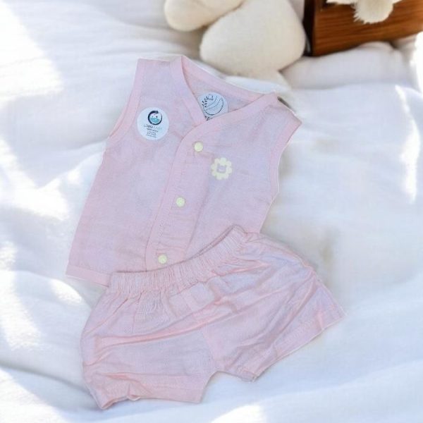 Jabala & Shorts Dr Leo Muslin Sleeve Less Pink