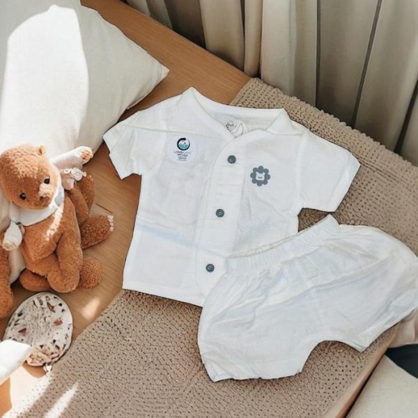 Jabala & Shorts Dr Leo Muslin Half Sleeve White