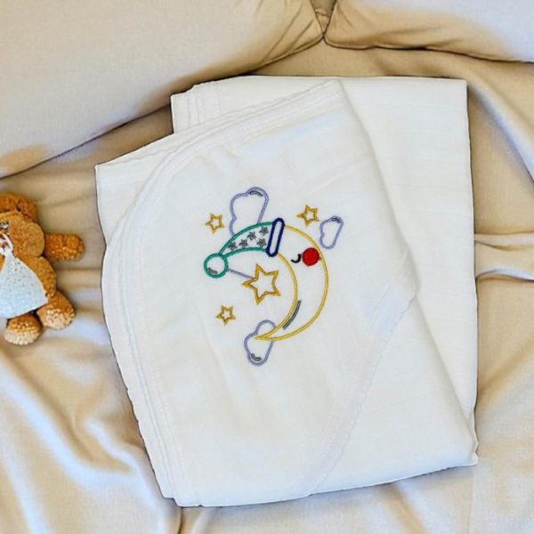 Muslin 3 Layer Hooded Towel(Moon)