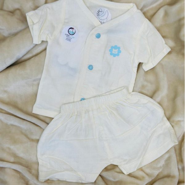 Muslin Jabla Shorts Set Baby Yellow