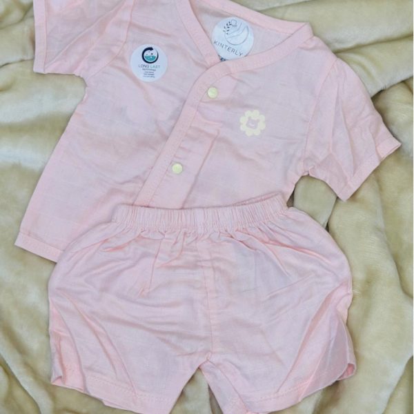 Muslin Jabla Shorts Set Pink