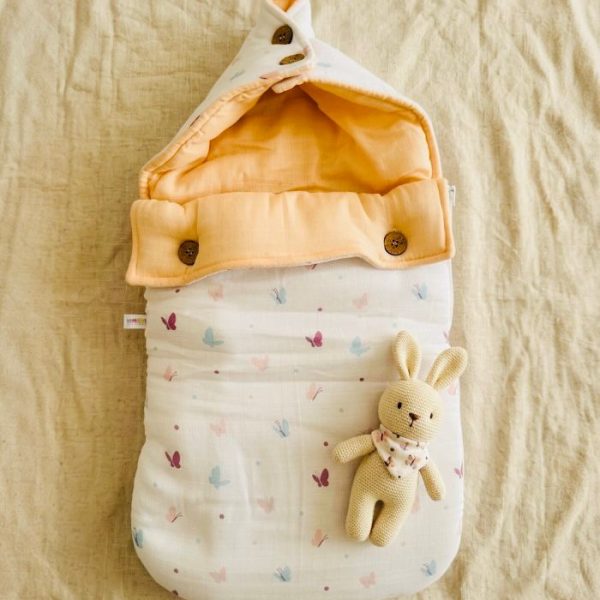 Sleeping Bag Snoozy White and Peach