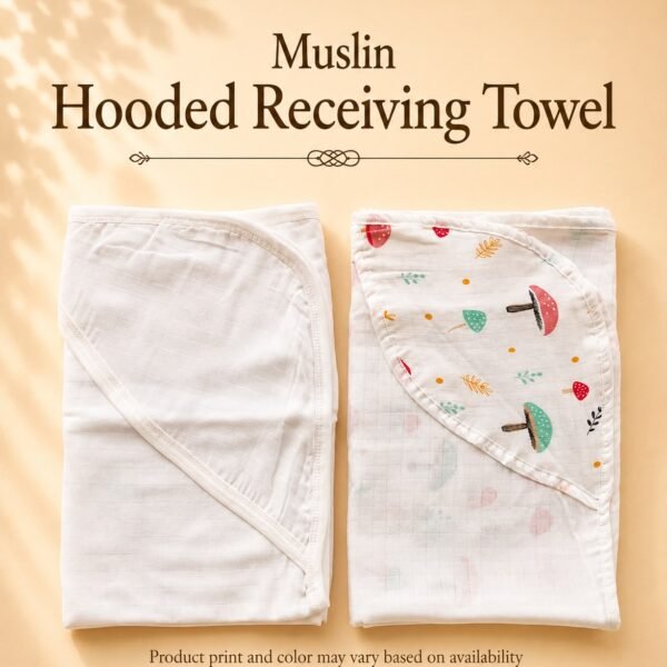 Receiving Towel  Muslin (Hooded , Single Piece)